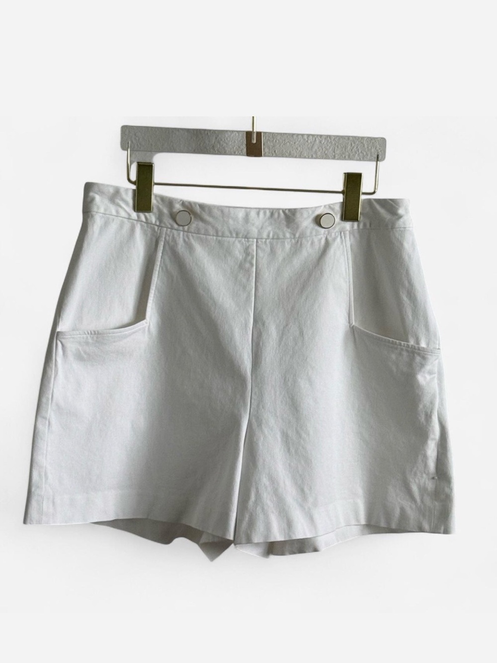 Pearl by Lela Rose Stretch Cotton White Lux Shorts Size 14 Excellent Condition